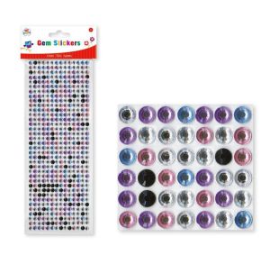 500 Pack Gem Stickers Self Adhesive Craft Gems Stones Diamond Crystal Art Craft