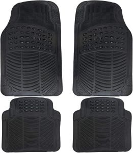 4 Piece Rubber Car Mats Set Front And Rear Universal Non Slip Car Floor Mats Waterproof Heavy Duty All Weather Car Rubber Mats