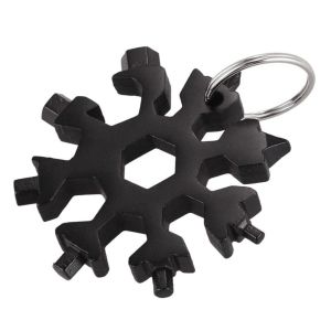 18 In 1 Snowflake Shape Key Chain Stainless Multitool Screwdriver Tool Key Ring