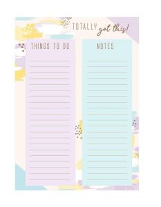 A4 Memo List Pad Note Pad Planer Tear off Shopping List sheet Pastel Brush Stroke