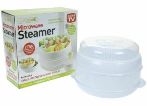 Microwave Steamer 2 Tier Cooking Pot Cooker Vegetable Fish Healthy eating