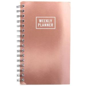 ROSE GOLD WEEKLY PLANNER Work Home Office Appointment Organiser Wiro Notebook UK