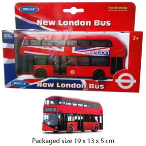DC PULL BACK NEW LONDON BUS Double-Decker Tour City Buses - 19 X 13 X 5