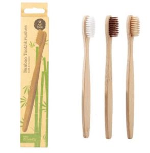 Eco Friendly & Biodegradable Family Pack Of 3 Bamboo Toothbrush
