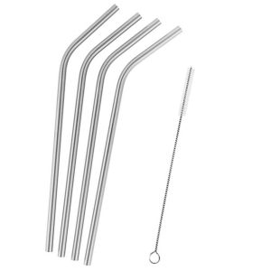 Reusable  Drinking Straws 4 Pack with Cleaning Brush Party Use Shake Straw