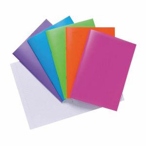 A4 Bright Neon Feint Lined Ruled Notebook Notepad Margin Assorted Colours ONE