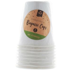 8 Pack Biodegradable Bagasse Cups - Eco Friendly DISPOSABLE CUP Party BBQ
