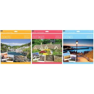2022 Square Month to View Calendar Planner WALL CALENDERS COASTS, COTTAGES, AND SCENES