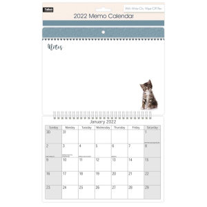 2022 Hanging Wiro Midi Memo Board Wipe Off Pen Planner Wall Calendar Family Organiser