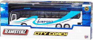 Teamsterz City Coach Bus To Airport 1:50 Scale White Bus Diecast Vehicle Toy