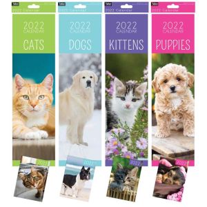 2022 Calendar Diary - Slim Calendar and Pocket Diary Cats Dogs - A Hook To Hang On The Wall