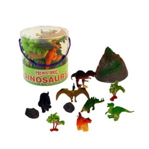Dinosaurs In Tub of Prehistoric Dinosaurs And Accessories Playset With Toy