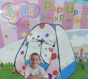 Kids Pop Up Spotty Play Tent House For Outdoor & Indoor Fun Blue, Red Color