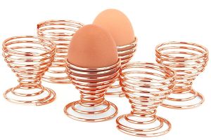1-6pcs Metal Egg Cup Spiral Hard Boiled Spring Holder Egg Cups Kitchen Breakfast 