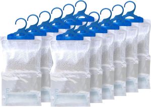 Pack Of 12 Hanging Interior Wardrobe Dehumidifier Ideal To Stop Damp, Mould Mildew And condensation