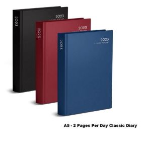 2023 A5 2 Pages Per Day Classic Diary Appointment Year Planner Organiser Diary