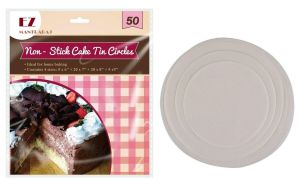 50pc Non-Stick Cake Tin Circles Ideal for Home Baking