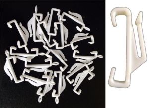 40x Sole Glide Curtain Hooks for Standard Drape Ring Header Tape Rail Track Runner Tracks Plastic