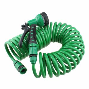 30 METRE COIL 100FT RETRACTABLE GARDEN HOSE REEL PIPE WITH SPRAY GUN NOZZLE 30M