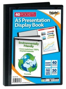 A5 40 Pocket Presentation Display Book Black