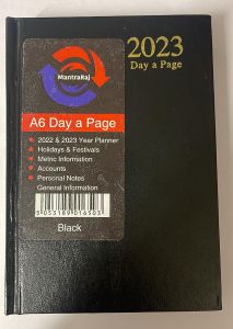 2023 A6 Diary DAP hardback value Black