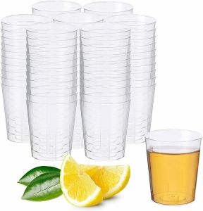 32PK Plastic Shot Glasses Clear 28ML 1FL OZ Multi-Use Plastic Shot Glasses