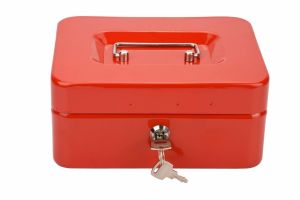 Petty Cash Money Safe Box Deposit Steel Tin Security Organiser with 2 Keys