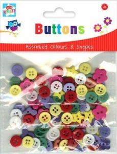 90 Assorted Colour Acrylic Plastic Buttons For Card making Embellishments Craft