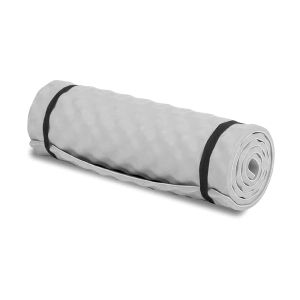 Foam Yoga & Camping Mat Roll Waterproof, Lightweight & Durable Exercise Yoga Mat with elastic Straps Grey