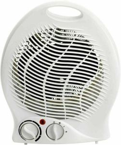 Upright Fan Heater 2000w Portable Electric 2 Heat Setting Small Fan Heater White