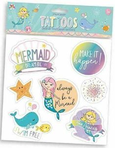 Pretend Children Girls Temporary Tattoos - Mermaid Designs 40 Pack