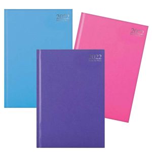 2022 - A4 Pink Hardback Diary Week to View Notepad Planner Book Notebook Weekly