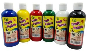 6 X 200ml Paint OR paint brushes Children’s Craft Poster Paint Ready Mixed Art