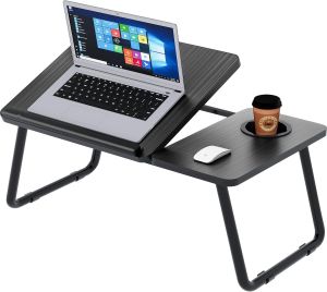 Laptop Bed Table Laptop Desk with Foldable Legs & Cup Slot Laptop Tray for Bed Sofa Breakfast