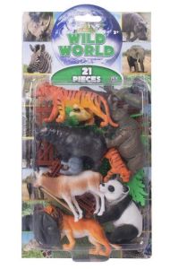 Natural World Wild Animals Plastic Figures Model Zoo Toys 21 Piece
