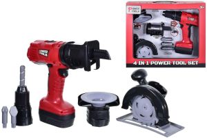 4 In 1 Power Tool Set Kids Pretend Play Tool Set Boys Workshop Construction Toy
