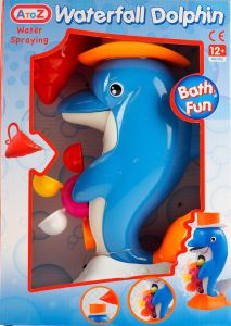 Waterfall Dolphin Child Baby Kids Bath Toy - Water Spraying Turning Wheel 12m+