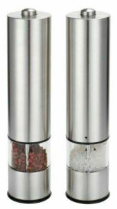 2Pcs Salt & Pepper Electric Stainless Still Grinder Set Mills With One Touch Operation For Kitcen Use