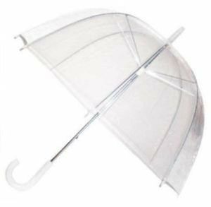 Clear See Through Dome Umbrella Ladies Transparent Walking Rain Brolly Wedding