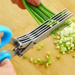 5 Blade Kitchen Security Salad Scissors Paper Shredding Scissors Salad Shears