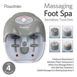 Electirc Vibrating Foot Spa With 4 Pedicure Attachments For Adult Use Size 35x20x40cm
