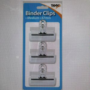 3 x Bulldog Letter Binder Clips - Metal Chrome - Paper Binder Grip - 67mm Medium