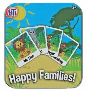 Happy Families Snap Card pairs Animal Traditional Children's Playing Cards TIN