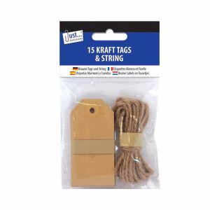 15 Kraft Manilla Mini Tags-With Matching Natural Twine/String-Shabby Chic Tags
