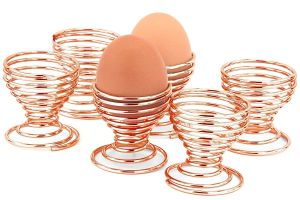 6 X Copper Spiral Wire Boiled Egg Holder Serving Cups Sponge Holders Spring 