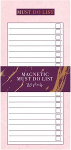Magnetic Shopping List Must DO to Do List Pad Fridge Magnet Pink Purple Gift