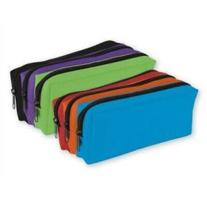 Tri Colour 2 Compartment Pencil Case Assorted