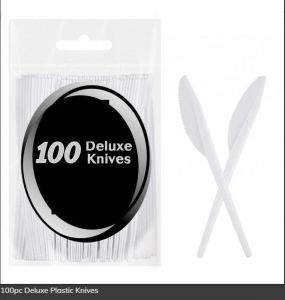 100pc Deluxe Plastic Knives CUTLERY Party Tableware Picnic Wedding Office Set