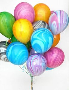 10 Marble Balloons Birthday Party Decoration Mix Colour Wedding Baby Shower Latex