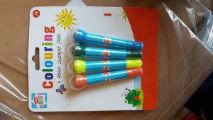 4x Roller Stamper Pens Create Pack Colouring Drawing Painting For Kids Fun
